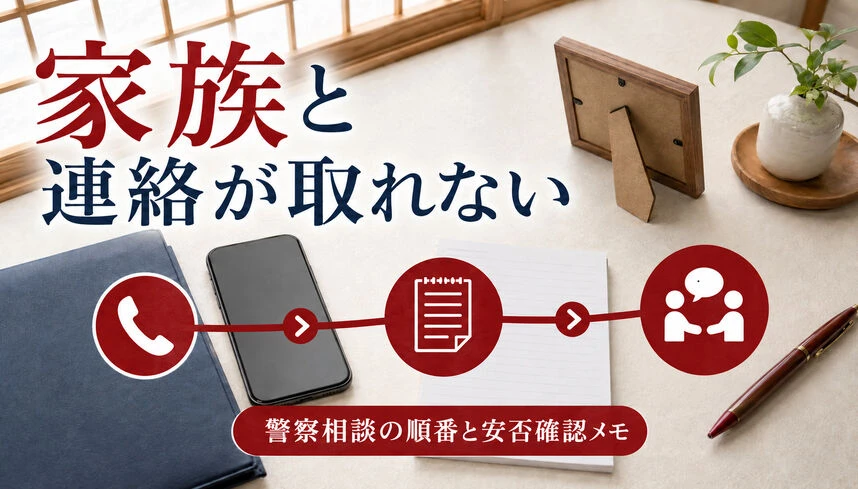 家族と連絡が取れないときは？警察への相談と人探しを進める順番