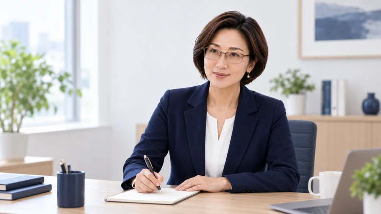 調査報告書を確認する女性オペレーター