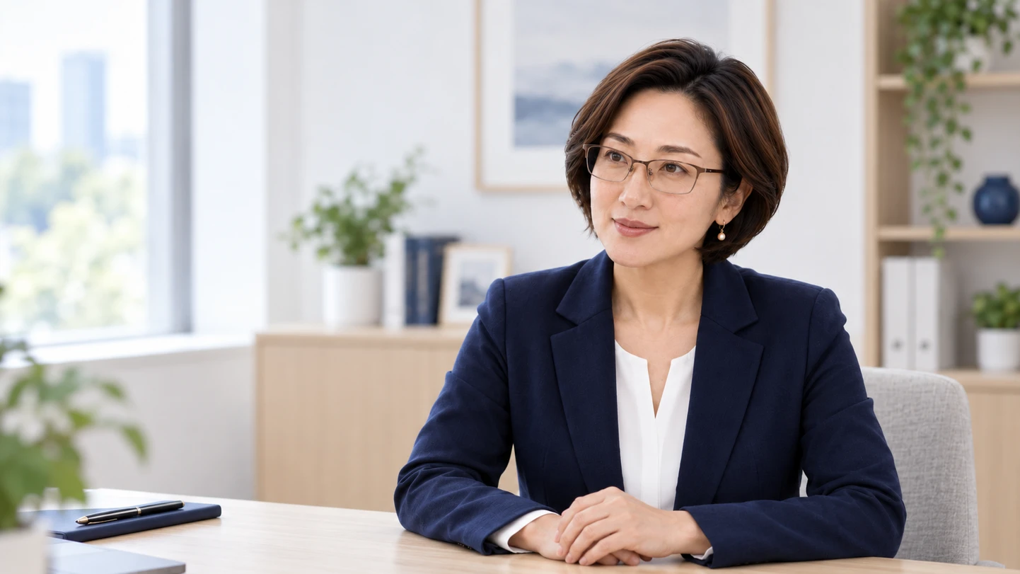 相談者の話を聞く女性相談員