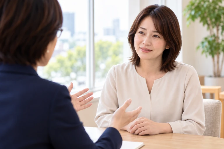 調査報告書を確認する女性オペレーター